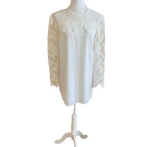 Allison New York Crochet Overlay Dress - Size .S white